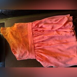 CORAL colored Bridesmaid dress worn once then turned prom/ formal dress